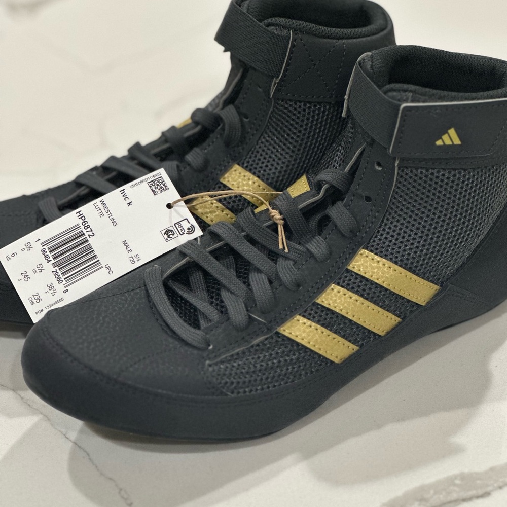 Adidas Black and Gold Athletic Shoes High-Top